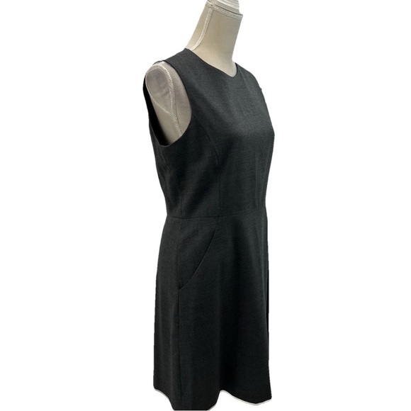 Theory Wool Blend Lined Dress Womens 10 Sleeveless A-line Pockets Gray - Picture 2 of 8